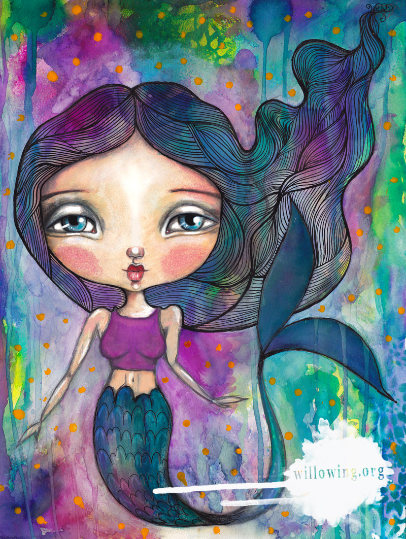 Rainbow Mermaid - Willowing Arts