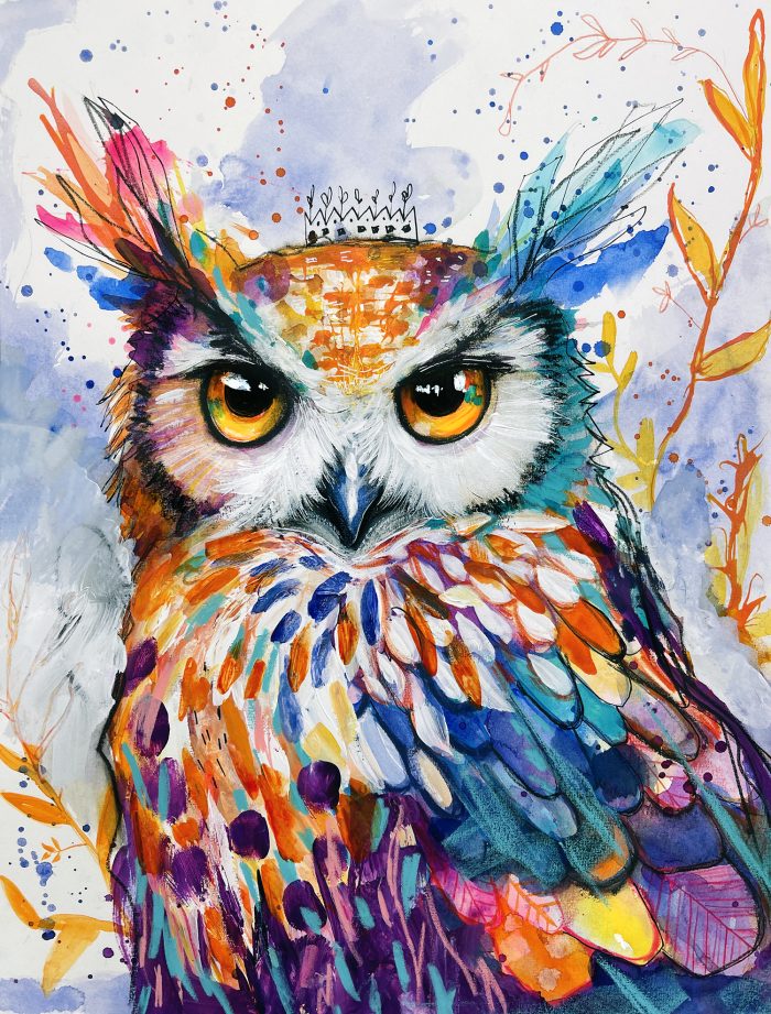 Confetti Owl - Original Painting