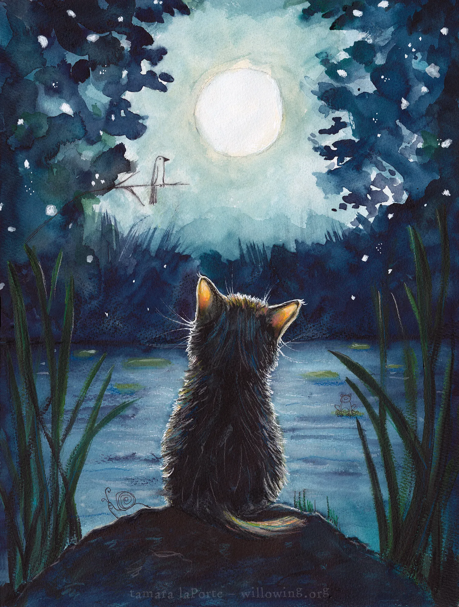 Visiting the Moon - Original Painting