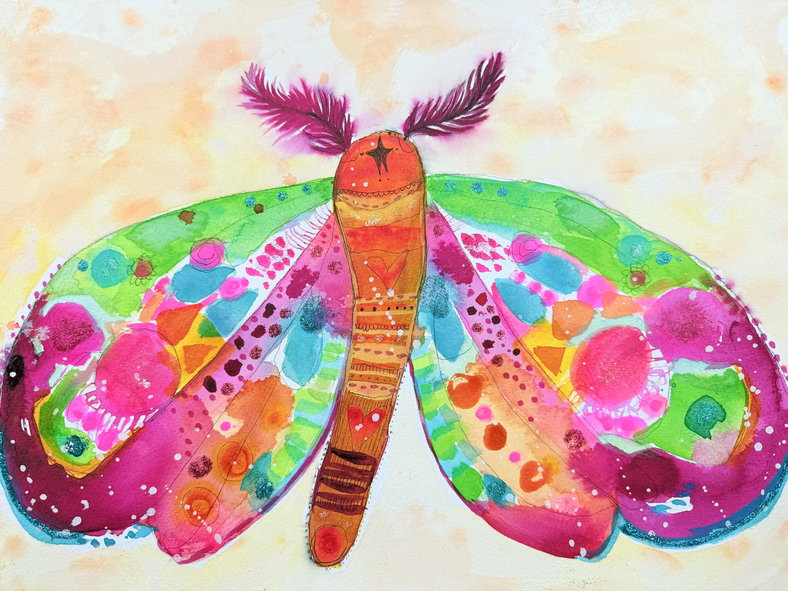 Colourful Moth - Original Painting